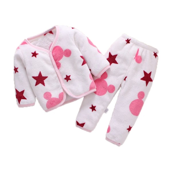 Nyfødt baby pige flanel frakke blød jakke til dreng baby outfit blød spædbarn sæt 0-24 måneder Pink sheep EU: 3-6m