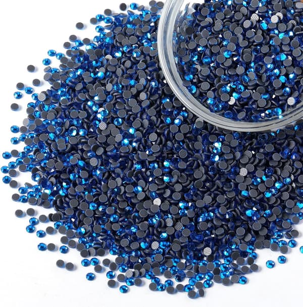 6000 stk Hotfix Capri Blå Strass til DIY-håndværk, SS10 (2,7-2,9 mm) Capri Blå Capri Blue Capri Blue SS10