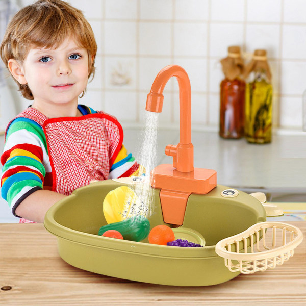 Børns køkkenlegetøjssæt med rindende vand - pædagogiske gaver til piger og drenge