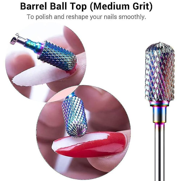 Nagelborr Set Dc-7 Volframkarbid Diamant Keramisk Akryl Nagelborr 7st Ta Bort Akrylnaglar Gel Polish Poly Extension Nagel Gel Borr Bi