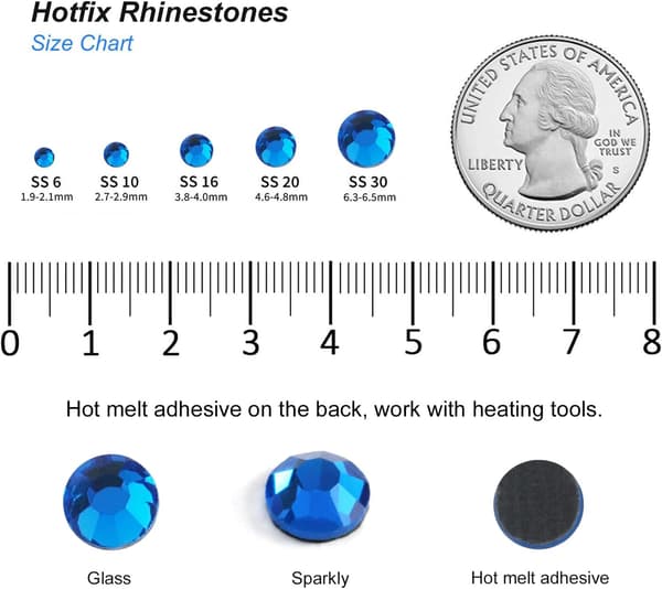 6000 stk Hotfix Capri Blå Strass til DIY-håndværk, SS10 (2,7-2,9 mm) Capri Blå Capri Blue Capri Blue SS10