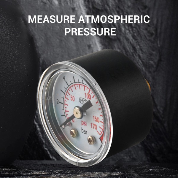 0-12BAR 0-170PSI 10mm Gevind Gas Luftpumpe Trykmåler Kompressor Manometer