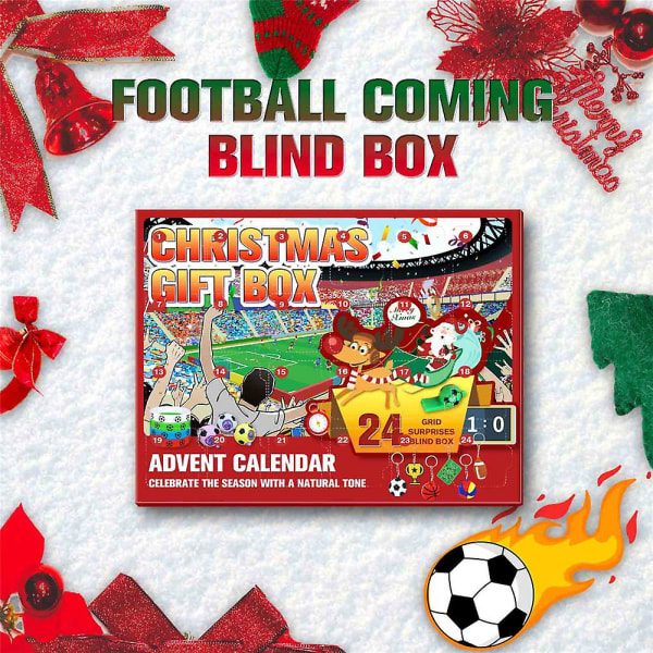 Julfest Adventskalender Nedräkningskalender Fotbollsleksaker Set För Fans Överraskning Blind Box Gåvor