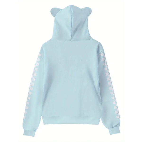 Hoodies Tegnefilm Casual Strikket Trøje med Lommer, Voksen Langærmet Hoodies, Velegnet til Gaver og Samlinger C blue M