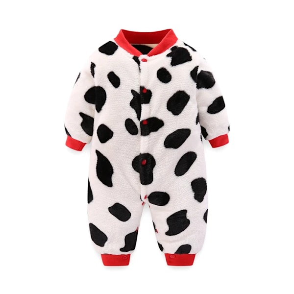 Nyfödd babykläder set mjukt spädbarn flickor jacka pojkar jumpsuit flanell baby romper baby jumpsuit kläder 0-18 månader Cow 6M