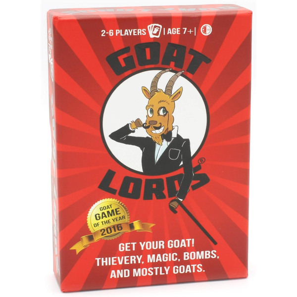 Goat Lords, morsomt, vanedannende og konkurransedyktig kortspill med geiter, beste kortspill for familier, voksne, tenåringer og barn