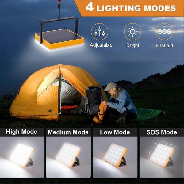 Genopladelig Campinglanterne Lyse Campinglys til Telte - Bærbar LED Campinglygte med 4 Tilstande, Perfekt til Camping, Vandreture