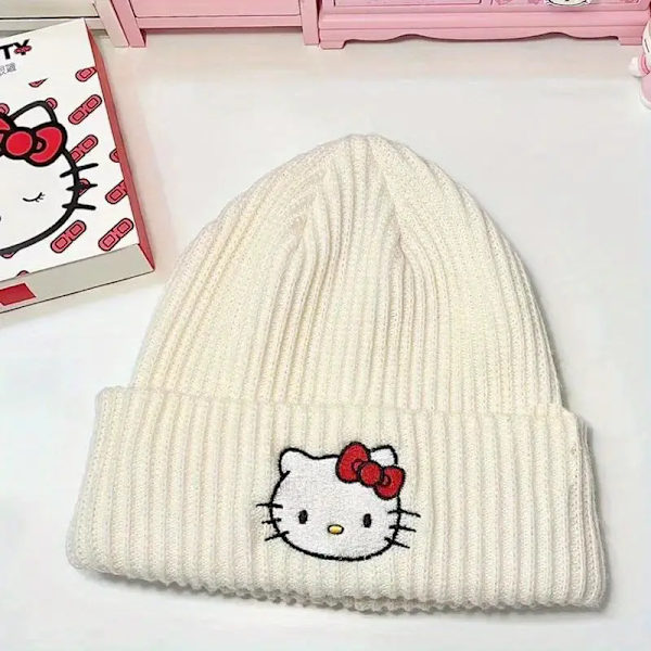 Søt tegneserie beanie myk varm strikket lue høst og vinter damer jenter pullover lue A