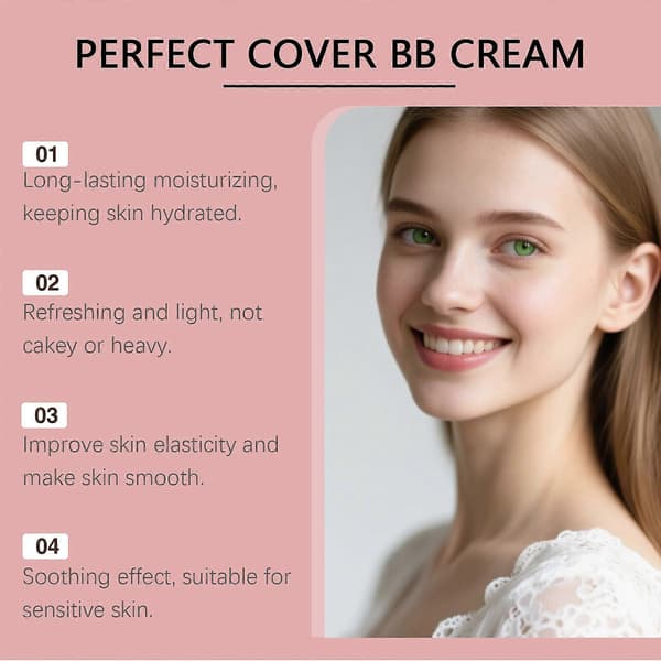 BB Cream Foundation For Soft And Concealing, Long-lasting Concealer, Long-lasting Makeup Light coffee color