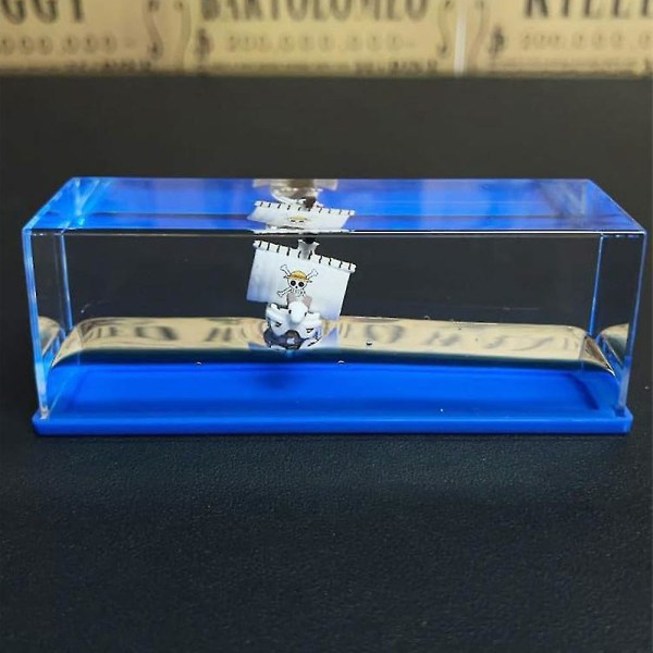One Piece Going Merry Cruise Ship Model Liquid Wave Usinkable Båd Legetøj Hjem Skrivebord Dekorationer Gaver til Anime fans