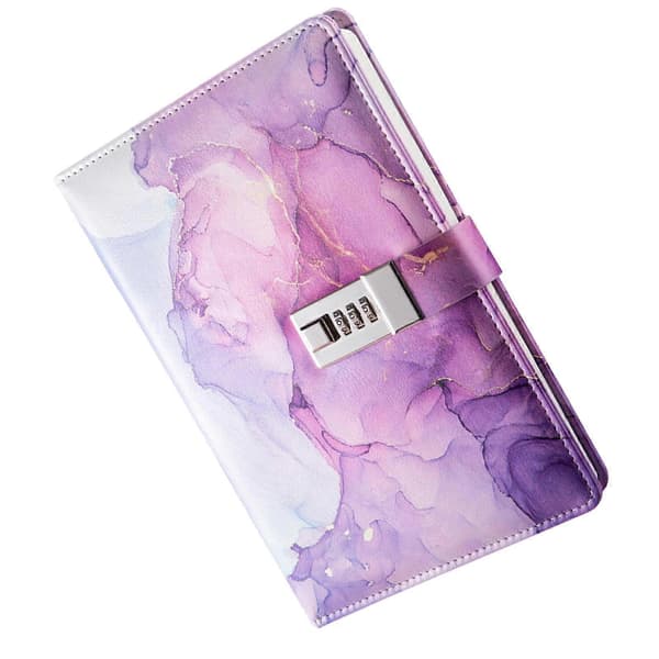 Diary with Lock Personal PU Leather Journal Notebook Lockable Diary Boys Violet Violet