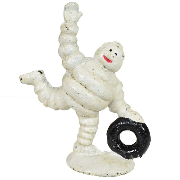 6-pack Mini Michelin Man Maskot Bibendum Gjutjärnsstatyett Figurer