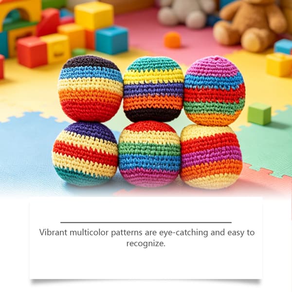 Sandsäcksboll leksaksboll vävd variation med fyllning bomull 6-pack.