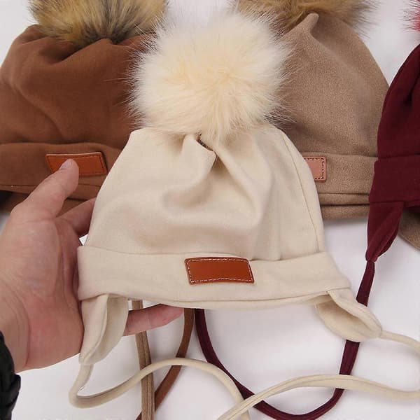 Pojkar Flickor Vinter Öronlapp Mössor Barn Öronmuff Hatt Baby Höst Vinter Varm Hatt Gul