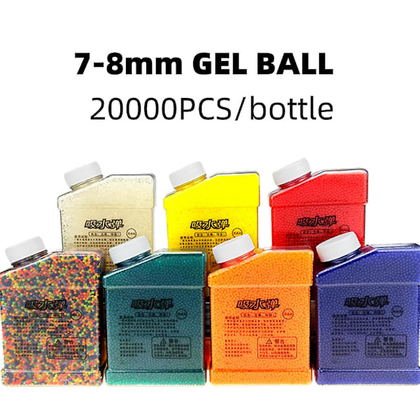 7-8mm Myke Vannkuler Maling Krystallkule Bønner Leker for Gutter Glock P90 M416 Maskinpellets