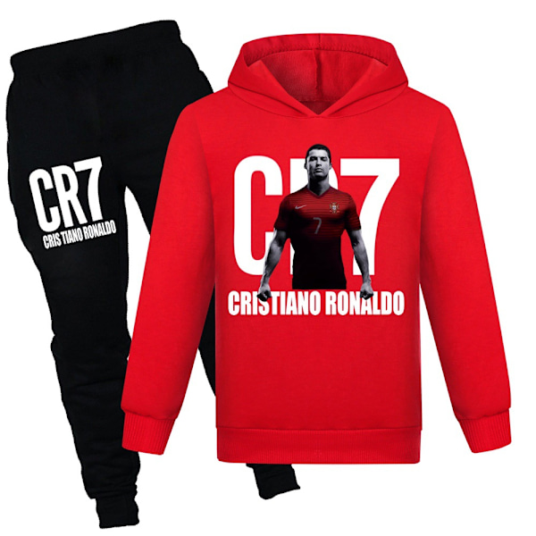 Kids Cristiano Ronaldo Pullover Hoodie Sweatshirt and Sweatpants Set-CR7 Tracksuit 2 Piece Outfits for Boys Girls