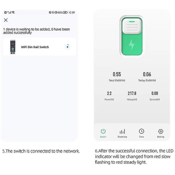 Tuya Wifi Intelligent Circuit Breaker Trådlösa fjärrkontroller Kontrollomkopplare Mobiltelefon App Fjärrkontroller Titta Intelligent Home Circuit Breaker Timing Countdow