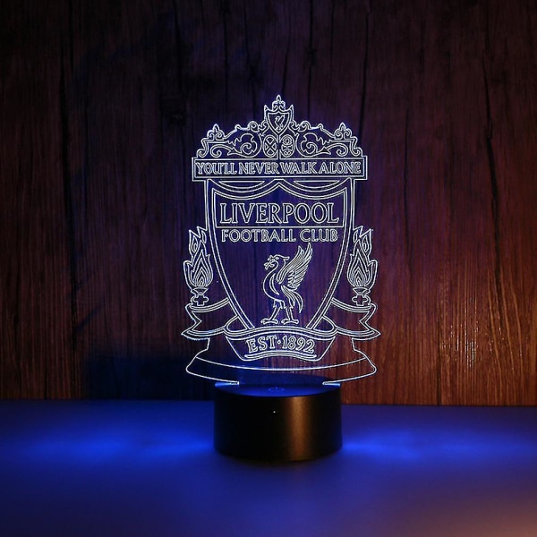 3d Led Natlys Liverpool Football Club Børneværelse Natlys Anime Lampe