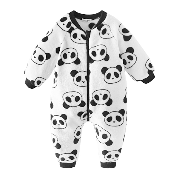 Sanlutoz-Panda Caliente Vellón Acogedor Invierno Bebé Peleles Manga Larga Pequeños Niños Monos Ropa Cremallera Estilo Coreano BRW3010 0-6M