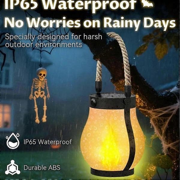 4 pcs Solar Lantern Outdoor Lighting Waterproof Dancing Flame for Garden and Yard Decoration