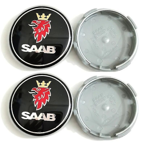 4st 63mm Blå Kolfiber Svart Bil Hjulcentrumkapslar Fälgar Navkapslar För SAAB 9 3 9 5 9-3 9-5 SAAB Emblem Märke Tillbehör Blue 4pcs