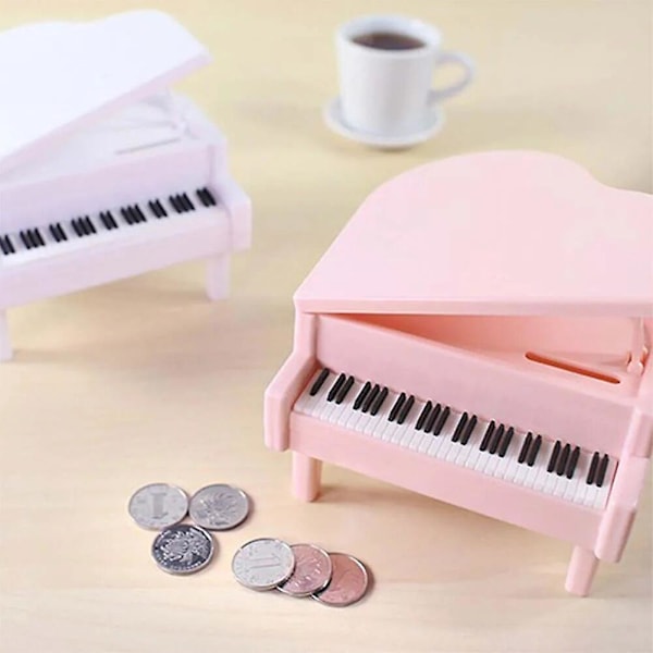 Piano-muotoinen säästölipas rahakassa kolikot käteissäästölipas tallelokero olohuoneen työpöydän koristeet lasten syntymäpäivälahja Pink