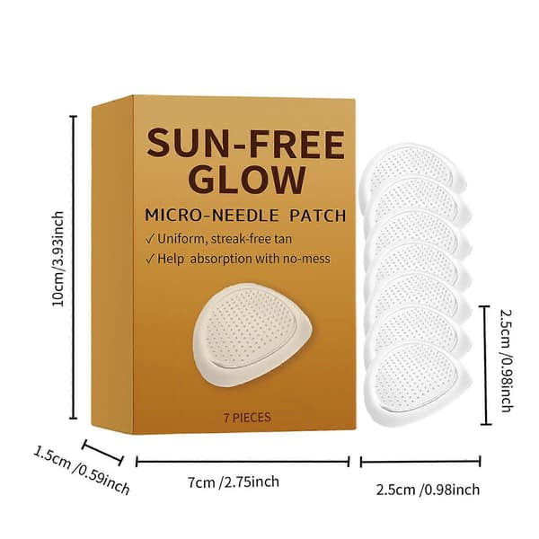 Solfritt Microneedles Tanning Patch Solfri Glöd Uppnå en Hälsosam Glöd som Solens Kyss Utan Solexponering 2pcs