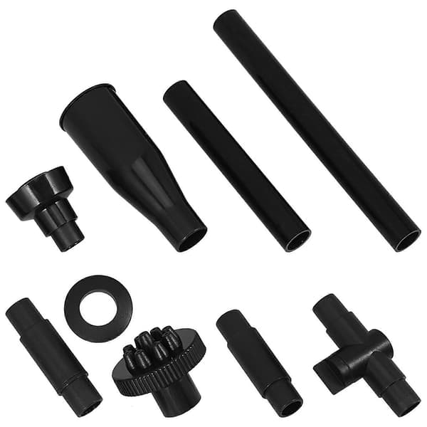 Soppfontenespruthoder 9 stk Svart ABS Sprøytefontenedyse for Fisketank 8.30X3.00X3.00CM Black