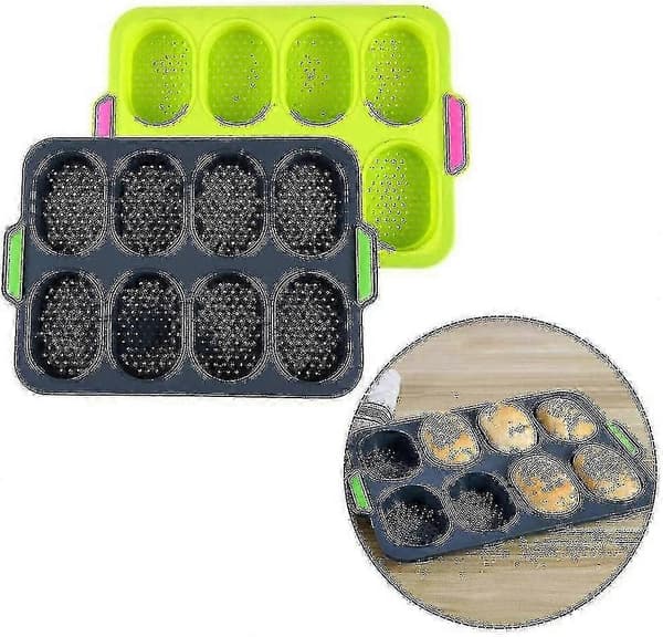 Non-Stick Perforert Mini Baguette Bakebrett - 11x9.5\" Universell Silikon Brødform