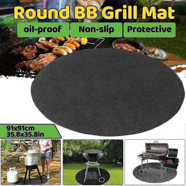 Round Fire Pit Mat for Deck, BBQ Grill Splatter Mat, Fireproof Mat Heat