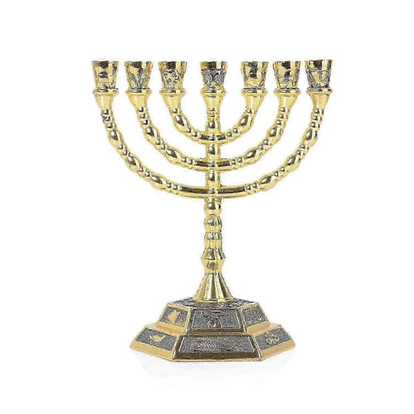 Metalltempel Kandelaber med 7 grenar för Menorah