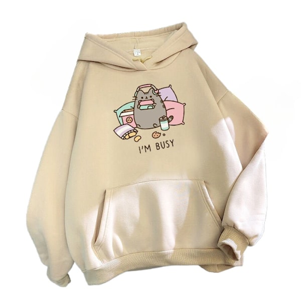 Kawaii Cat Hoodie - Moteklær, Casual Genser for Menn og Kvinner, Høst/Vintertrend grey L