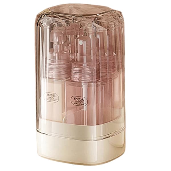 4 i 1 Praktisk Reseflaskor Set Sprayflaska Kosmetiska Flaskor Tomma Flaskor Schampobehållare för Kräm Balsam Rosa Pink