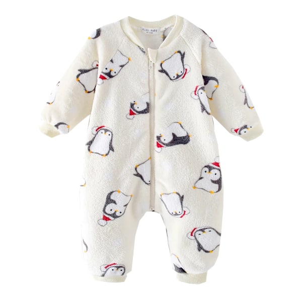 Sanlutoz Baby Drenge Langærmet Lynlås Varmt Vintertøj Romper Fleece Print Koreansk Stil BRW3006-BE 0-6M