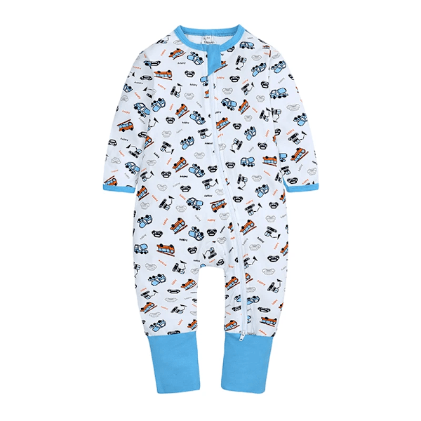 Nyfödd Baby Bomulls Rompers Kläder Långärmad Cartoon Jumpsuit 6 EU: 3-6m