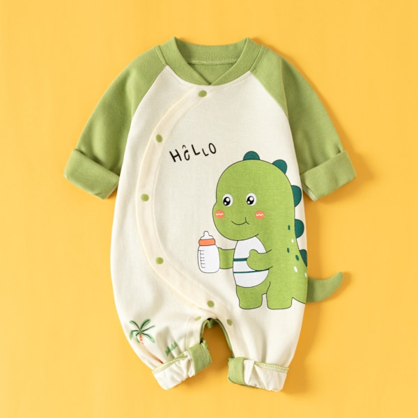 Baby-jumpsuit med lange ermer, ren bomullsbekledning pequeño dragón de leche 80cm