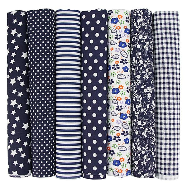 (Svart nyans) Set med 7 st 50 x 50 cm Patchwork Bomullstyg DIY Hantverk