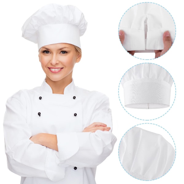 Unisex kokkhatt, gastrohatter i bomull, kokkelue, unisex-soppdesign for voksne, justerbar kjøkkenuniform