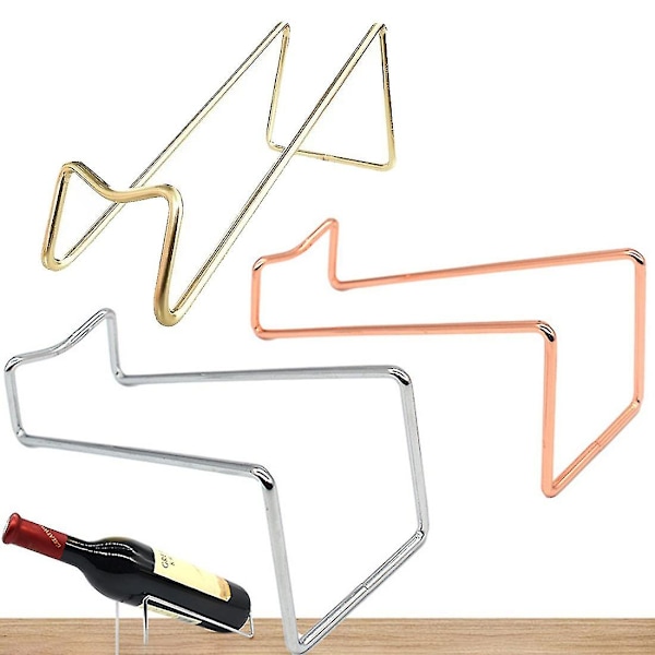 Creative Red Wine Stand Simple Stainless Steel Wine Rack Single Wine Bottle Display Holder For Home Store Nice Processed 3pcs gold