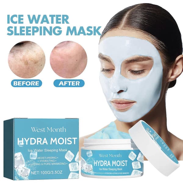 HYDRA MOIST Ice Water Sleeping Mask, 100g Raskt absorberende, med kjølende effekt, ansiktsfuktighetskrem 3PCS