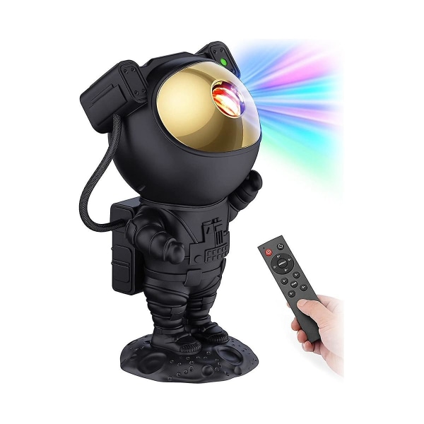 Star Projector Galaxy Night Light - Astronaut Space Projector, Starry Ceiling Lamp With Timer Remot Black