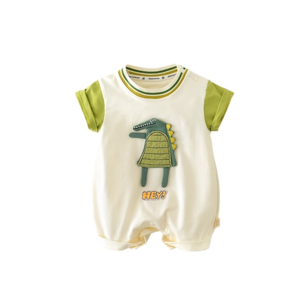 Sommar Baby Body Newborn Cartoon Dinosaur Kortärmad Kläder Katt Sektion Kläder 1 66cm