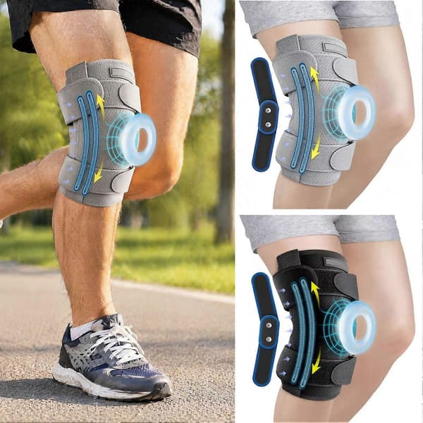 Knæbind til smertelindring - Holdbart og ergonomisk - til udendørs sport Grey L