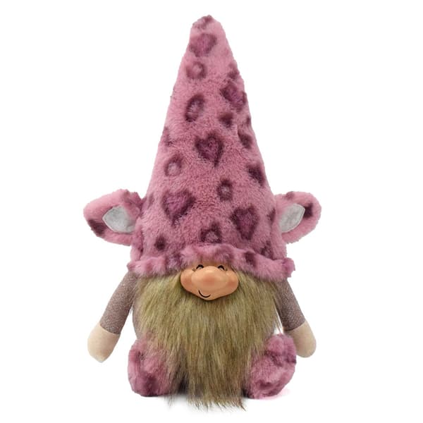Söt rosa leopard-goblin-docka prydnader pulver leopard harts ansikte tomte-docka medeltida docka