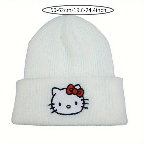 Søt tegneserie beanie myk varm strikket lue høst og vinter damer jenter pullover lue A