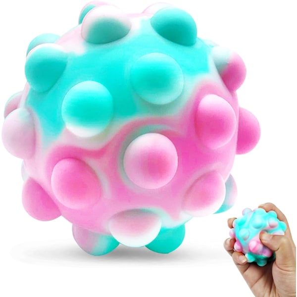 Pop Ball Fidget Toys, 3D Push Bubbles Silikon Sensoriske Pop Stress Baller for barn, Sensorisk Ball Leke Anti Angst Lindre Stress Hånd