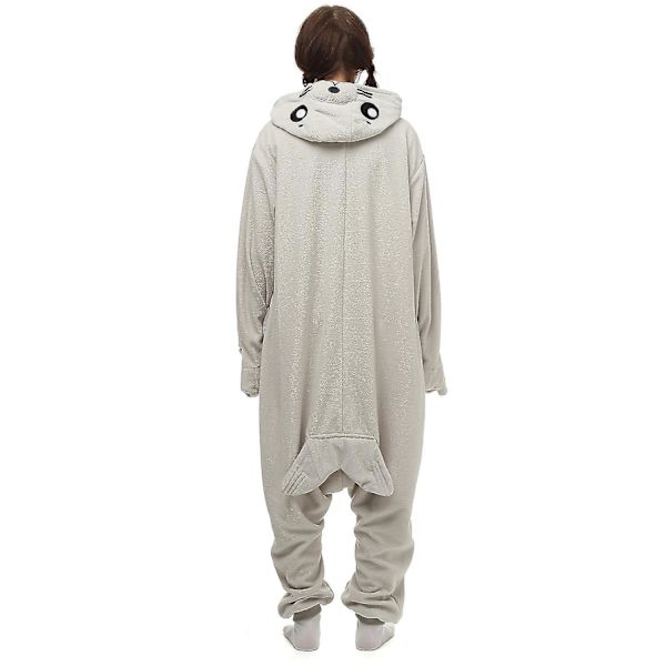 Grå Sæl Onesie Til Voksne Kvinder Mænd Dyr Kigurumis Pyjamas Tegneserie Pyjamas Homewear Halloween Cosplay Fest Kostume M