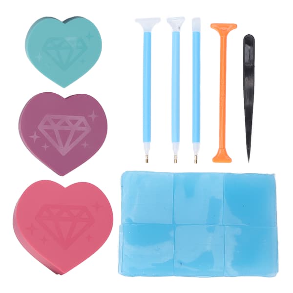 DIY Diamond Painting Tool Kit Rhinestone Point Drill Pen Beads Sorting Trays Nail Art Tool Set Blue