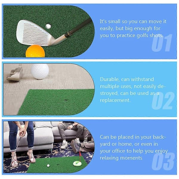 2 stk. Golf Chipping Måtte Kunstgræsmåtte Udendørs Golfmåtter til Baghaven