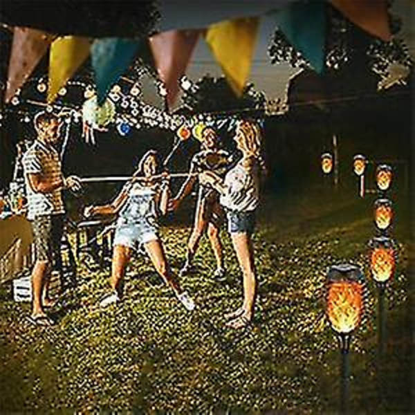 Utomhus Solar Flame Lights - 6-pack vattentät Solar Torch Light, Solflimrande Flame Light för inredning, trädgård, uteplats, stigar, gräsmatta Outdoor Solar Fla